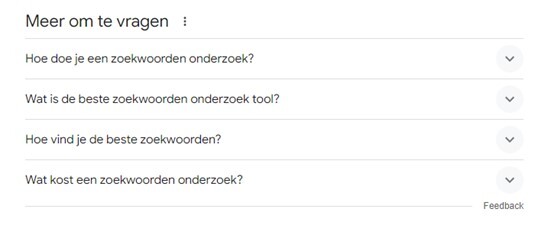 Google meer om te vragen - zoekwoorden onderzoek