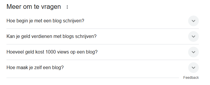 Meer om te vragen in Google - blog schrijven
