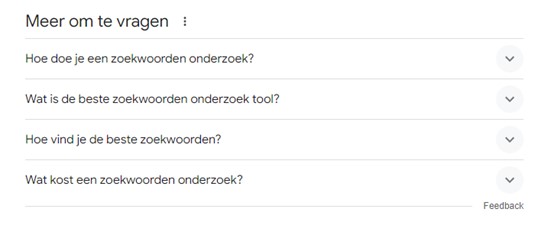Google meer om te vragen - zoekwoorden onderzoek